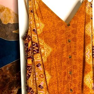 Xhileration Gold patterned Romper/Jumpsuit size medium